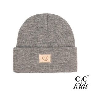 C.C Kids NWT Gray Knit Beanie • Cozy Warm Winter Skull Cap Hat for Boys & Girls
